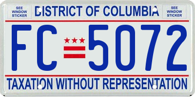 DC license plate FC5072