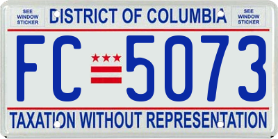 DC license plate FC5073