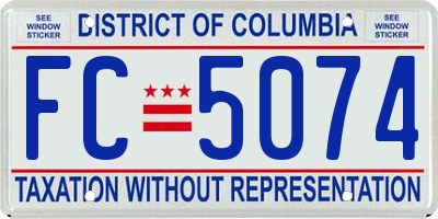 DC license plate FC5074