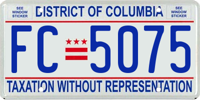 DC license plate FC5075