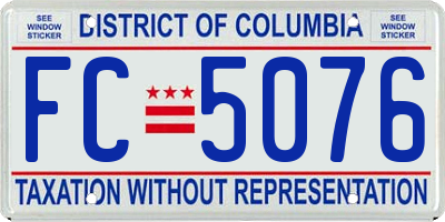 DC license plate FC5076