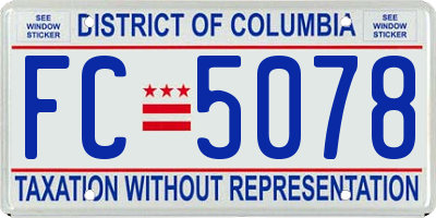 DC license plate FC5078