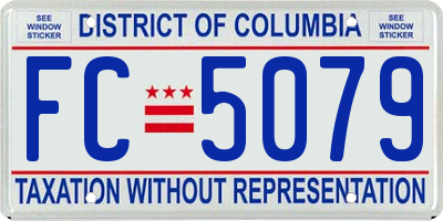 DC license plate FC5079