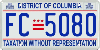 DC license plate FC5080