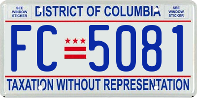 DC license plate FC5081