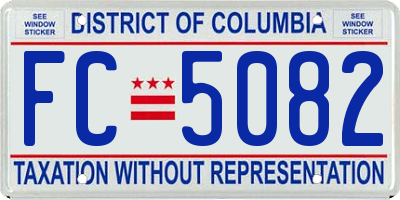 DC license plate FC5082