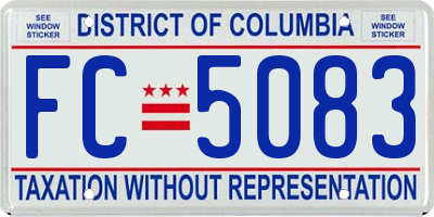 DC license plate FC5083