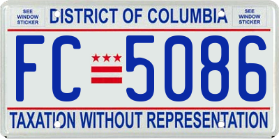 DC license plate FC5086