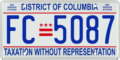 DC license plate FC5087