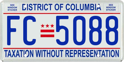 DC license plate FC5088