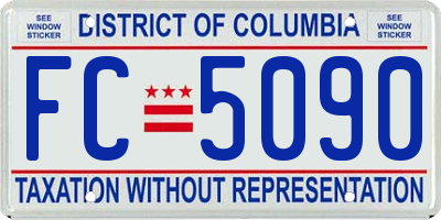 DC license plate FC5090