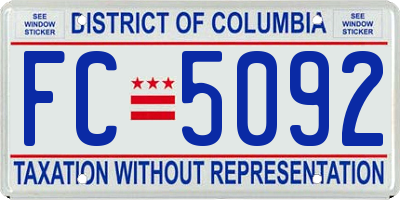 DC license plate FC5092