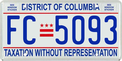 DC license plate FC5093