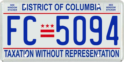 DC license plate FC5094