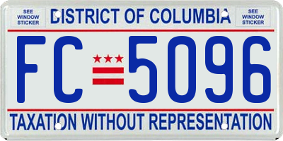 DC license plate FC5096