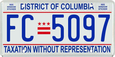 DC license plate FC5097