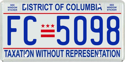 DC license plate FC5098