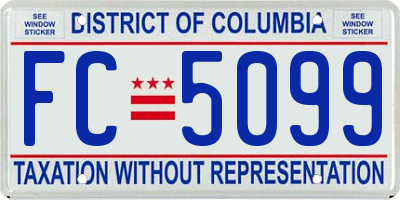 DC license plate FC5099