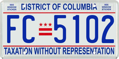 DC license plate FC5102