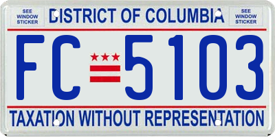 DC license plate FC5103