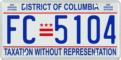 DC license plate FC5104