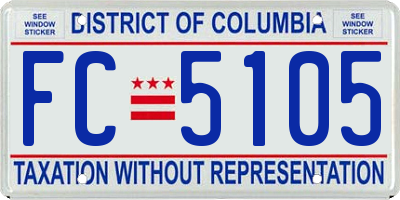 DC license plate FC5105