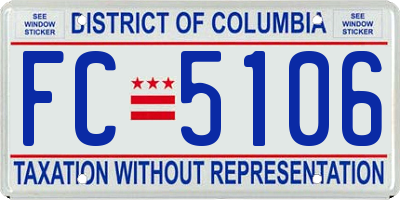 DC license plate FC5106