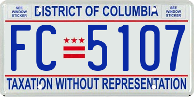 DC license plate FC5107