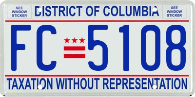 DC license plate FC5108