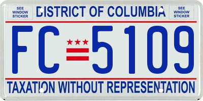 DC license plate FC5109