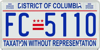 DC license plate FC5110