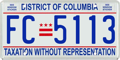 DC license plate FC5113