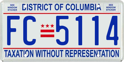 DC license plate FC5114