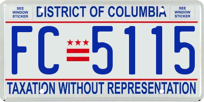 DC license plate FC5115