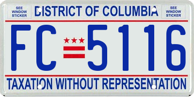 DC license plate FC5116