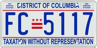 DC license plate FC5117