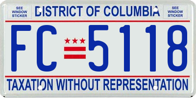 DC license plate FC5118