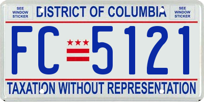 DC license plate FC5121