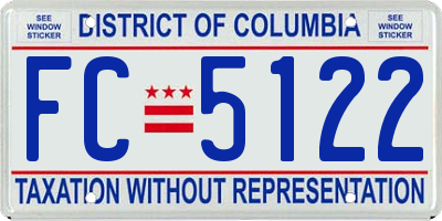 DC license plate FC5122