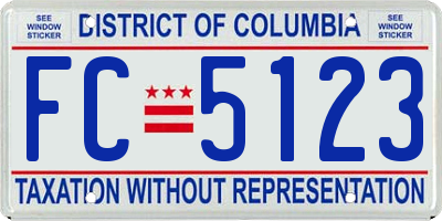 DC license plate FC5123