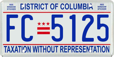 DC license plate FC5125