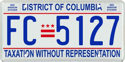 DC license plate FC5127