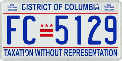 DC license plate FC5129