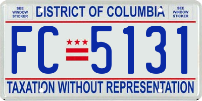 DC license plate FC5131