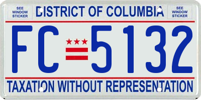 DC license plate FC5132