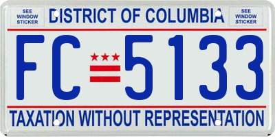 DC license plate FC5133