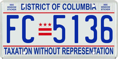 DC license plate FC5136