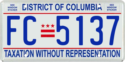 DC license plate FC5137