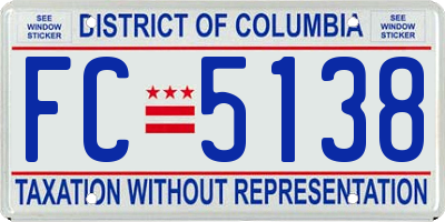 DC license plate FC5138