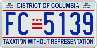 DC license plate FC5139